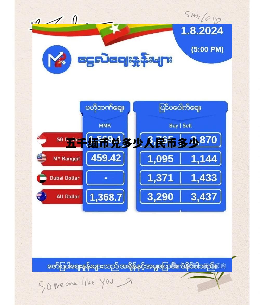 5000缅甸币兑换人民币是多少 五千缅币兑多少人民币多少